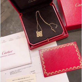 カルティエ(Cartier)のカルティエ ドラゴンミニウィッシュノット ネックレス K18 YG × ダイヤ(ネックレス)