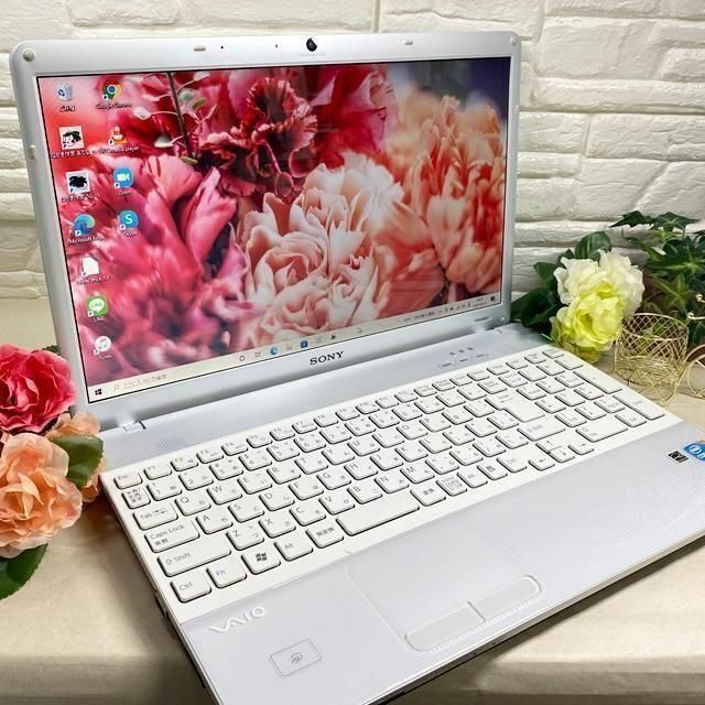 【超美品】Webカメラ付✨Core i3✨ホワイト✨SONYノートパソコン