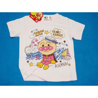 アンパンマン(アンパンマン)の新品　95cm　アンパンマン　水兵半袖Tシャツ　ピンク(Tシャツ/カットソー)