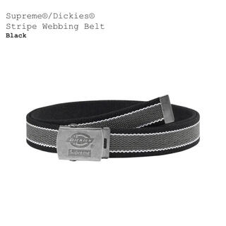 シュプリーム(Supreme)のsupreme dickies stripe webbing belt 黒(ベルト)