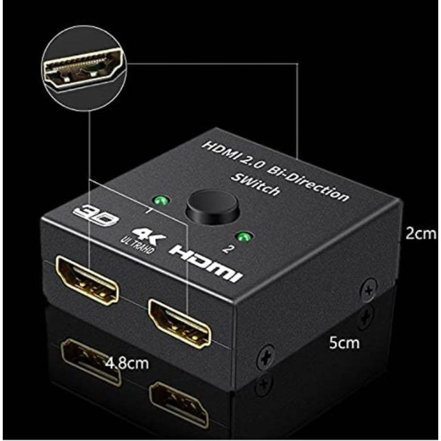 HDMI 切替器 4K 30HZ 3D/1080p セレクター 電源不要 スマホ/家電/カメラのテレビ/映像機器(映像用ケーブル)の商品写真