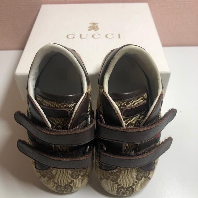 Gucci(グッチ)のgucci グッチ　エース　GG ダブルストラップ　ベビー　ファーストシューズ キッズ/ベビー/マタニティのベビー靴/シューズ(~14cm)(スニーカー)の商品写真