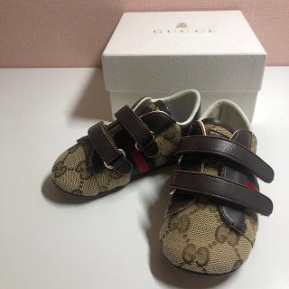 グッチ(Gucci)のgucci グッチ　エース　GG ダブルストラップ　ベビー　ファーストシューズ(スニーカー)