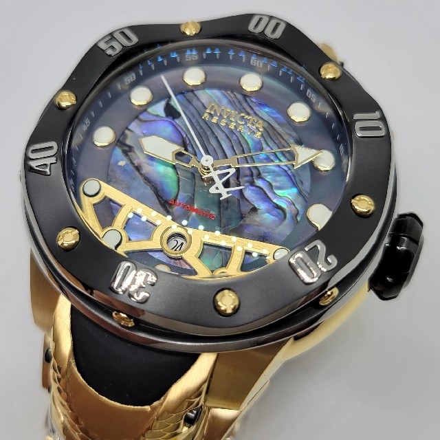 【スイス製オートマチック】Invicta 54mm リザーブ クラーケン 金×鮑