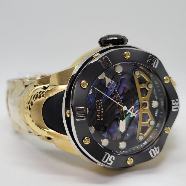 【スイス製オートマチック】Invicta 54mm リザーブ クラーケン 金×鮑