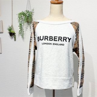 バーバリー(BURBERRY)のBURBERRY チェック柄×ロゴプリント　スウェット(トレーナー/スウェット)