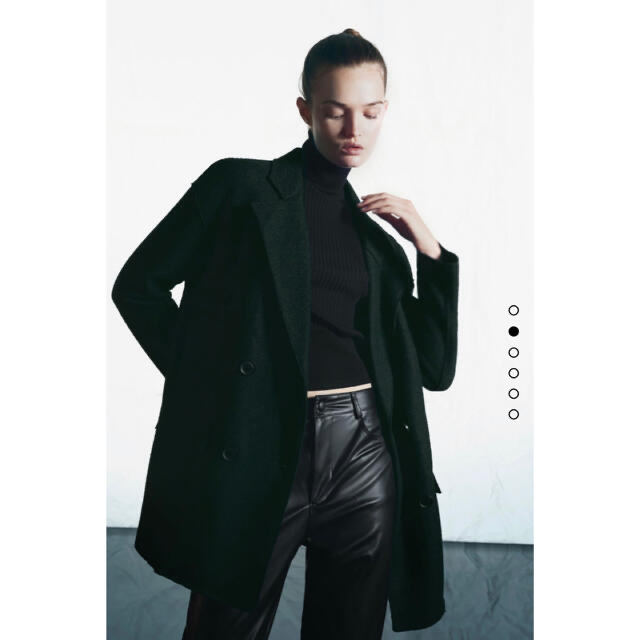 ZARA コントラストボタン ウールブレンドコート - アウター