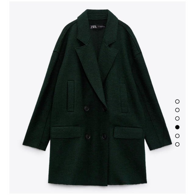 ZARA(ザラ)の【入手困難】ZARA コントラストボタン ウールブレンドコート レディースのジャケット/アウター(チェスターコート)の商品写真