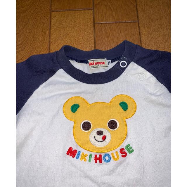 mikihouse(ミキハウス)の三点セット　ミキハウスロングTシャツとベベアウター2着 キッズ/ベビー/マタニティのベビー服(~85cm)(Ｔシャツ)の商品写真