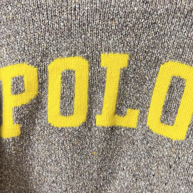 POLO RALPH LAUREN(ポロラルフローレン)のラルフローレン　ロゴクルーネック　セーター　ベージュ×イエロー レディースのトップス(ニット/セーター)の商品写真