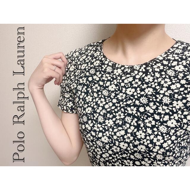 ラルフローレン 花柄ワンピース ブラック mauria.com