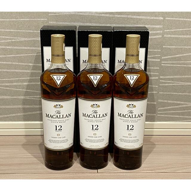 お値打ち マッカラン12年 シェリーオークカスク 3本セット 酒