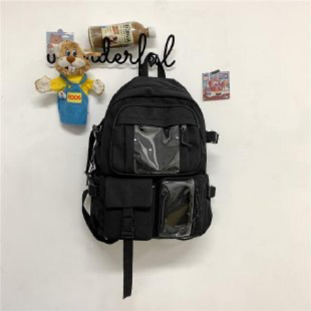 大人気 韓国リュック 大容量 ブラック お揃い 通学 イベント 推し 可愛い の通販 By Ats ラクマ