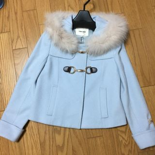 レッセパッセ(LAISSE PASSE)の今日だけ価格❤︎新品レッセパッセショート丈ダッフルコートパウダーブルー34(ダッフルコート)