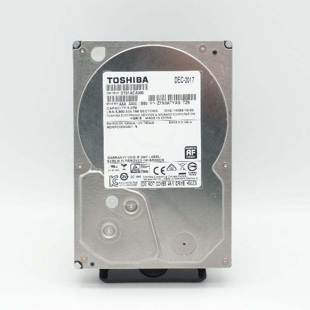 3.5インチHDD 3TB 東芝製 CMR