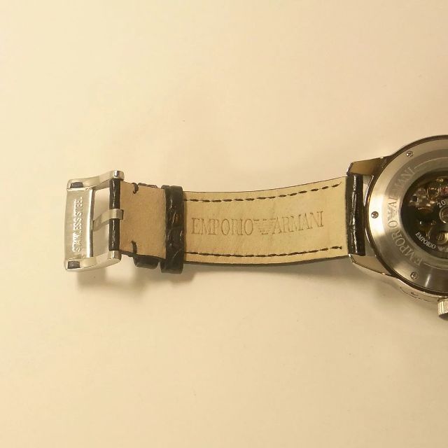 美品 稼働品 エンポリオアルマーニ 機械式 自動巻き 腕時計 箱 説明書