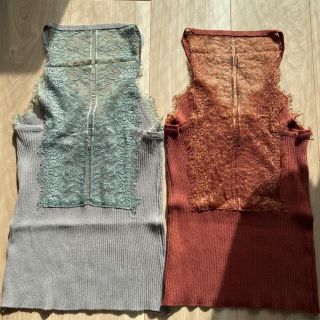 sacai luck 立体パフスリーブ ニット&キャミソール 稀少 安いセール
