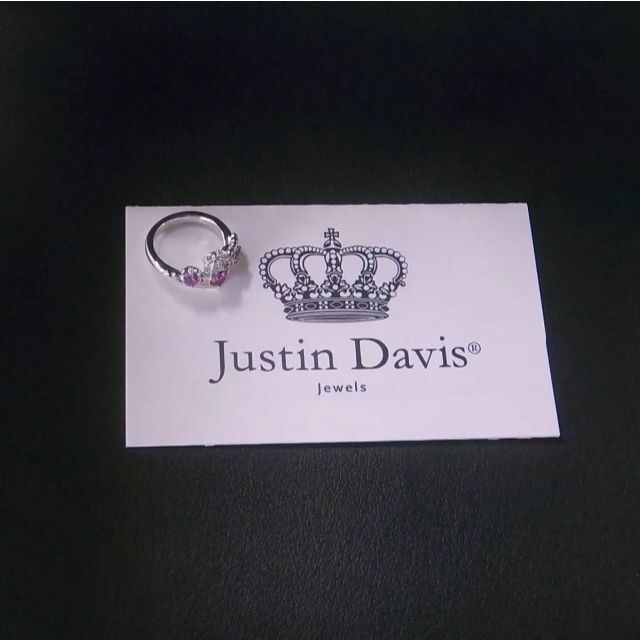 Justin Davis(ジャスティンデイビス)の美品 ジャスティンデイビス プリンセスハートリング 5号 ピンキー 保証書付き レディースのアクセサリー(リング(指輪))の商品写真