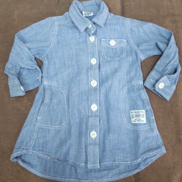 F.O.KIDS(エフオーキッズ)のF.O.KIDS　長袖シャツワンピース 90 キッズ/ベビー/マタニティのキッズ服女の子用(90cm~)(ワンピース)の商品写真