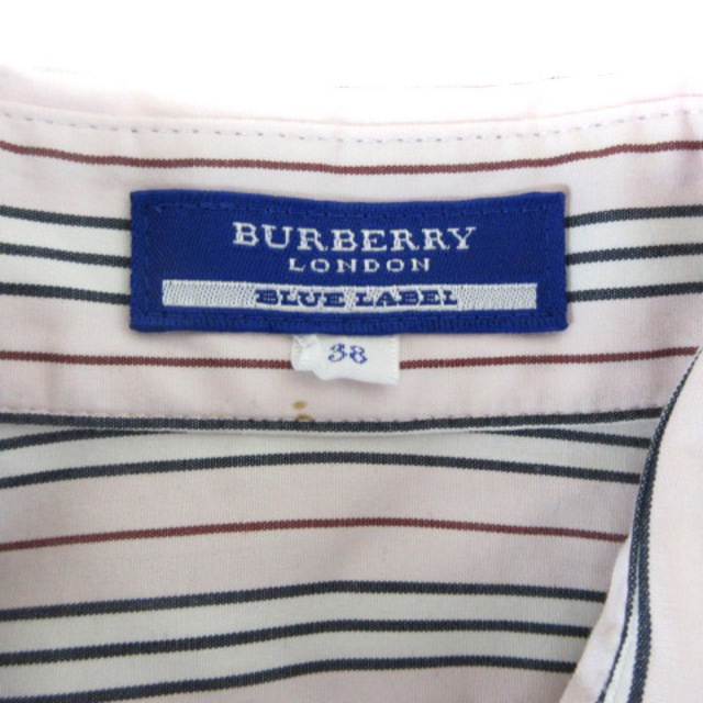 BURBERRY BLUE LABEL - バーバリーブルーレーベル 長袖 シャツ ストライプ ホース刺繍 38 ピンクの通販 by ベクトル