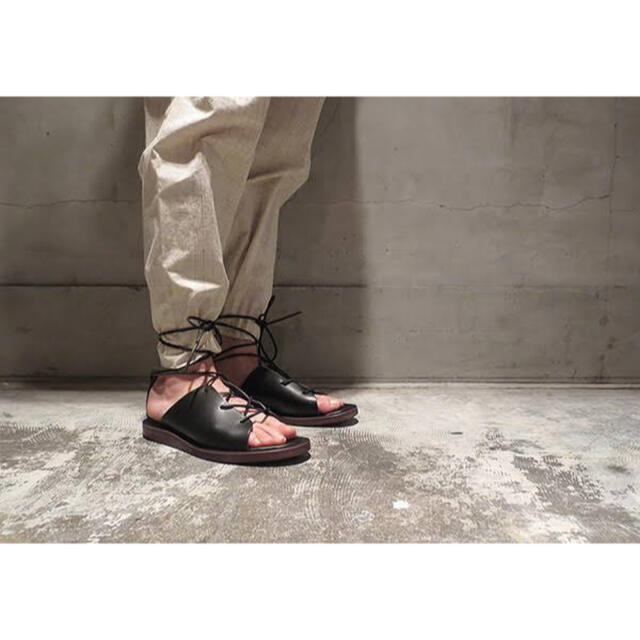 SUNSEA(サンシー)のSUNSEA Cut Off Lace-up Shoes レザーサンダルブラック メンズの靴/シューズ(サンダル)の商品写真