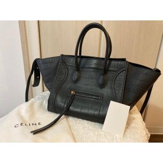 セリーヌ Celine ラゲージ ファントム 美品 クロコ型押し