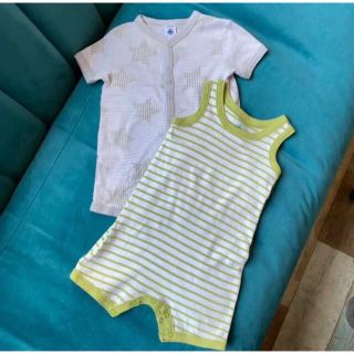 プチバトー(PETIT BATEAU)のプチバトー　12m/74cm  ベイビー　ロンパース(ロンパース)