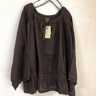 ネストローブ(nest Robe)のichi antiquites  硫化染　レース　リネントップス(シャツ/ブラウス(長袖/七分))