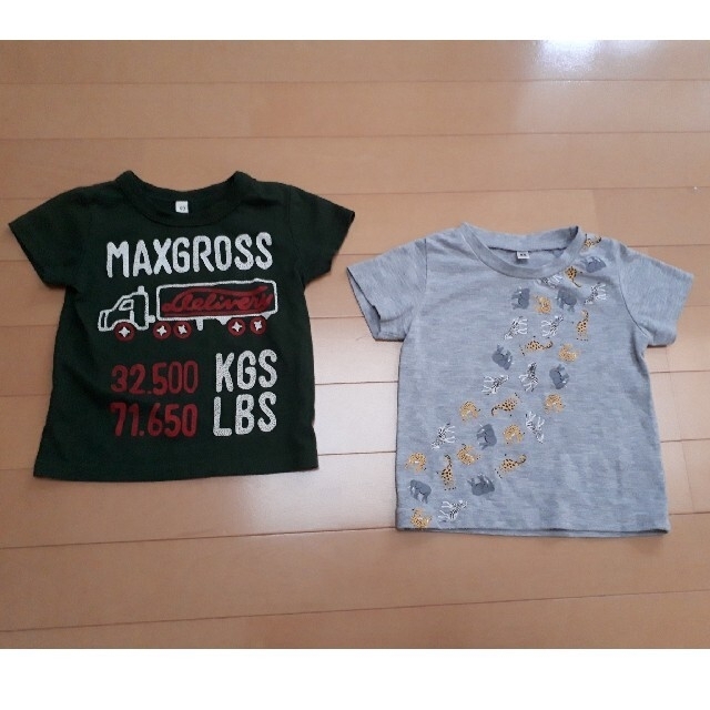 90サイズ★半袖★Tシャツ★2枚セット キッズ/ベビー/マタニティのキッズ服男の子用(90cm~)(Tシャツ/カットソー)の商品写真