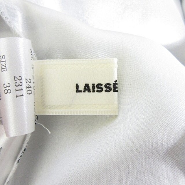 LAISSE PASSE(レッセパッセ)のレッセパッセ ワンピース 膝丈 フレンチスリーブ レーヨン 花柄 ボーダー M  レディースのワンピース(ひざ丈ワンピース)の商品写真