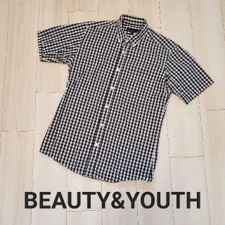 ビューティアンドユースユナイテッドアローズ(BEAUTY&YOUTH UNITED ARROWS)の【ユナイテッドアローズ】半袖ギンガムチェックシャツ／M／半袖シャツ／春夏／黒白(シャツ)