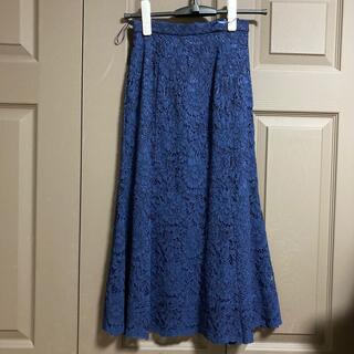 ユニクロ(UNIQLO)の紺と黒　レースマーメイドスカート　XS(ひざ丈スカート)