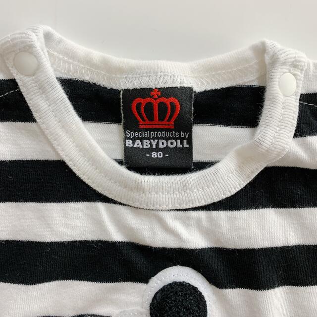 BABYDOLL(ベビードール)のBABY DOLL ロンパース　80サイズ　ミッキー キッズ/ベビー/マタニティのベビー服(~85cm)(ロンパース)の商品写真