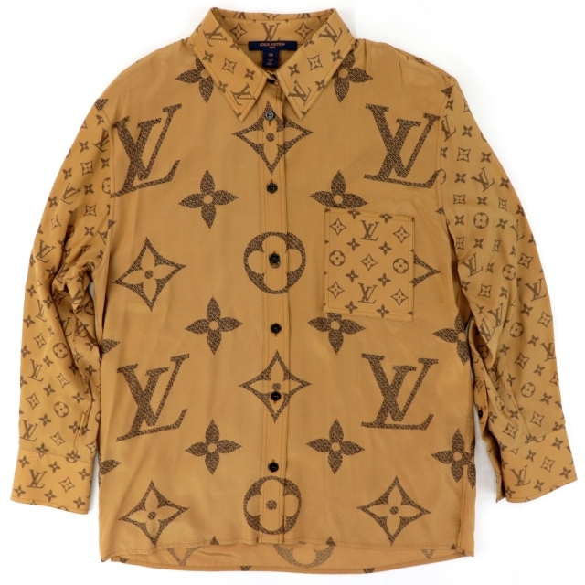 即納】 ルイ・ヴィトン 美品 - VUITTON LOUIS 19SS 38 茶 長袖シャツ