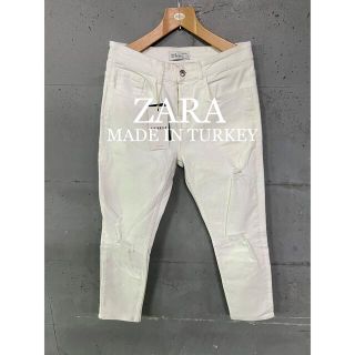 ザラ(ZARA)の未使用！ZARA ダメージ加工ストレッチデニム！トルコ製！(デニム/ジーンズ)