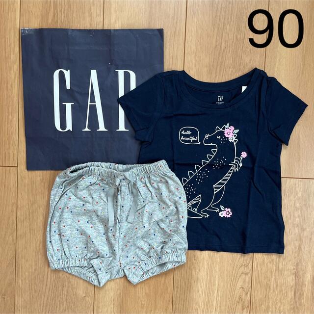 babyGAP(ベビーギャップ)の新品★baby gap半袖Tシャツ＆かぼちゃパンツセット90 キッズ/ベビー/マタニティのキッズ服女の子用(90cm~)(Tシャツ/カットソー)の商品写真