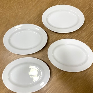 ムジルシリョウヒン(MUJI (無印良品))の新品◎4枚セット　リムプレート　オーバルプレート　ナチュラル　シンプル　食器　皿(食器)