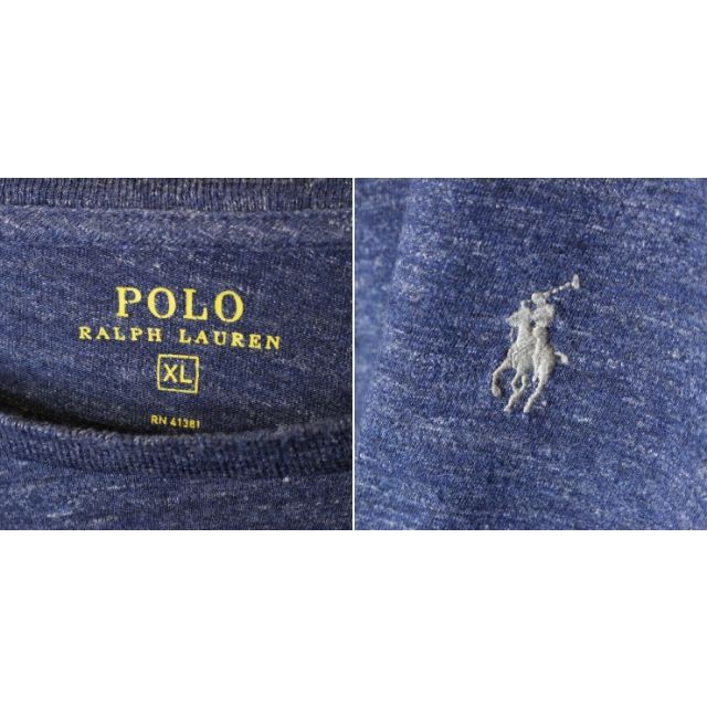 POLO RALPH LAUREN(ポロラルフローレン)のUSA ポロ ラルフローレン 長袖TシャツロンT ネイビーブルーXL ss124 メンズのトップス(Tシャツ/カットソー(七分/長袖))の商品写真