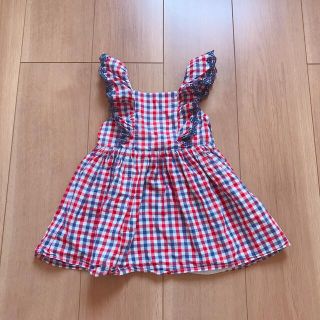 ベビーギャップ(babyGAP)のbabyGAP チェック チュニック ワンピース 18-24months(ロンパース)