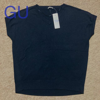 ジーユー(GU)のVネックセーター　半袖(ニット/セーター)