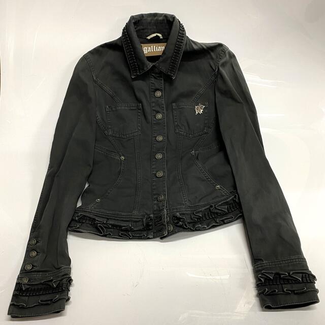 GALLIANO(ガリアーノ)のガリアーノ　デニムジャケット　ブラック　r105 レディースのジャケット/アウター(Gジャン/デニムジャケット)の商品写真