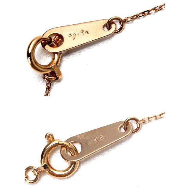 美品 アガット K18ピンクゴールド ダイヤネックレス 0.02ct 箱付き 美品 アガット K18ピンクゴールド ダイヤネックレス 0.02ct 箱付き