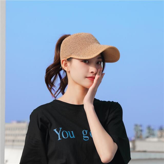 サンバイザー　韓国　通気性　風通し良い　ゴルフ　帽子　ベージュ　ゴルフ帽子　韓国