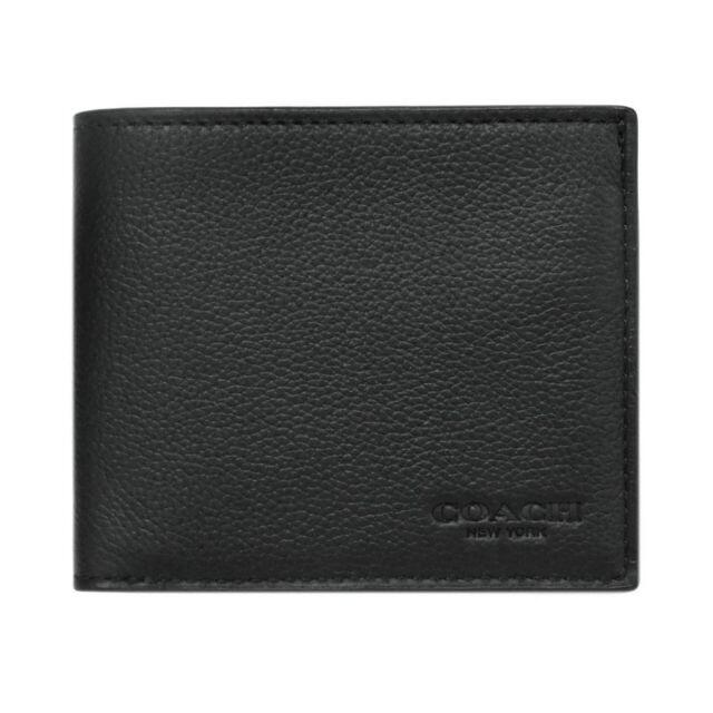 新品 COACH - 【新品】コーチ 二つ折り財布 F67630-QB/BK レザー ブラック 折り財布