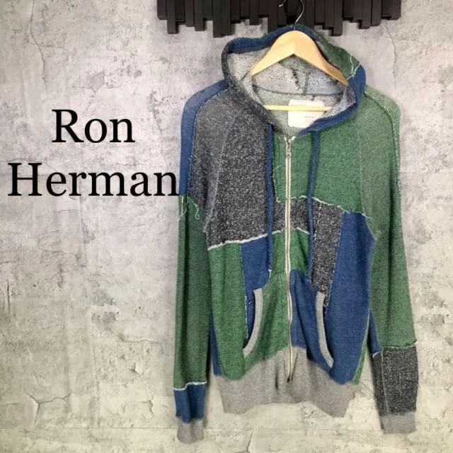 『Ron - Herman Ron Herman』ロンハーマン ジップパーカー パッチワーク (XS) パーカー 【現品限り一斉値下げ！】