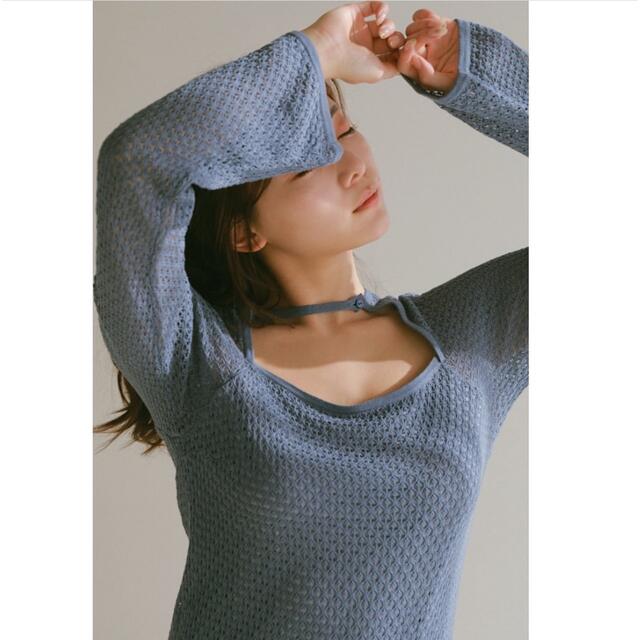 ロングワンピース/マキシワンピースRIELLE riche  Cutout Mesh Knit One-Piece