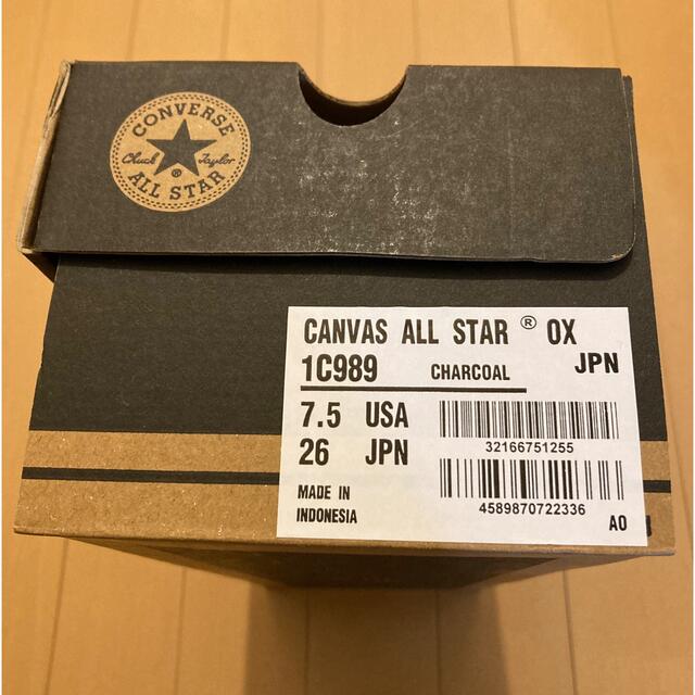 CONVERSE(コンバース)の【新品】コンバース　オールスター　チャコール　グレー　26cm メンズの靴/シューズ(スニーカー)の商品写真