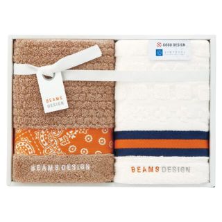 ビームス(BEAMS)のBEAMS DESIGN ラインバンダナ フェイスタオル2枚セット(タオル/バス用品)