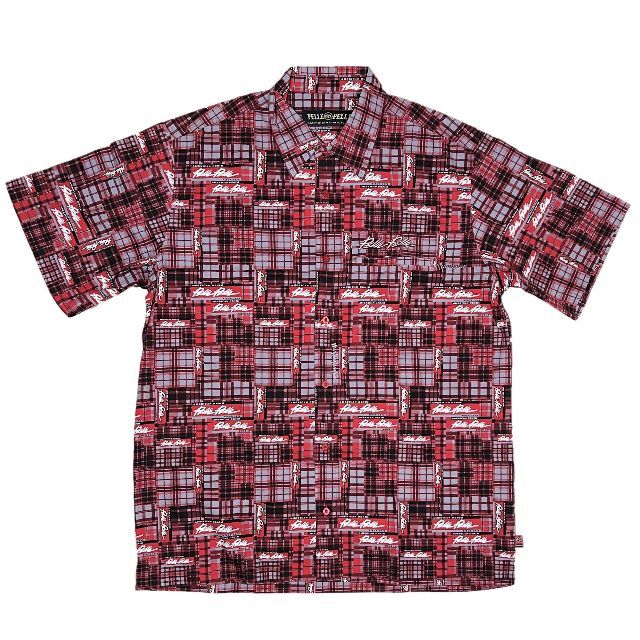 PellePelle ペレペレ 総柄 半袖ボタンシャツ レッド XL - シャツ