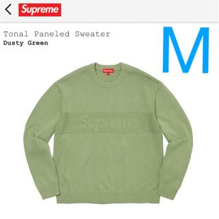 シュプリーム(Supreme)のSupreme Tonal Paneled Sweater DustyGreen(ニット/セーター)
